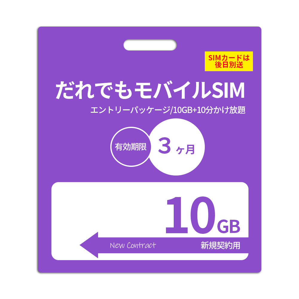 【審査なしSIM】10GB 電話10分かけ放題付き_初期費用(新規契約時のみ)