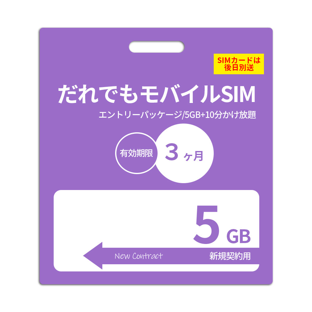 【審査なしSIM】5GB 電話10分かけ放題付き_初期費用(新規契約時のみ)