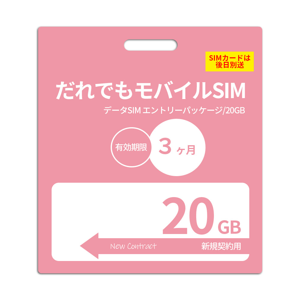 【審査なしSIM】20GB データSIM_初期費用(新規契約時のみ)