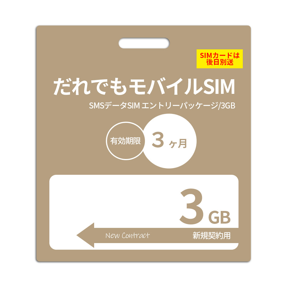 【審査なしSIM】3GB SMSデータSIM_初期費用(新規契約時のみ)