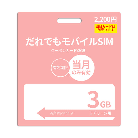 3GBデータ容量追加(当月有効)