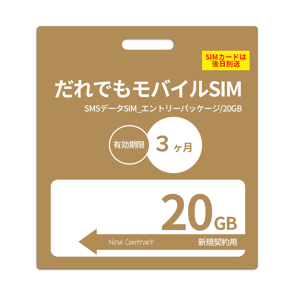 【審査なしSIM】20GB SMSデータSIM_初期費用（新規契約時のみ）
